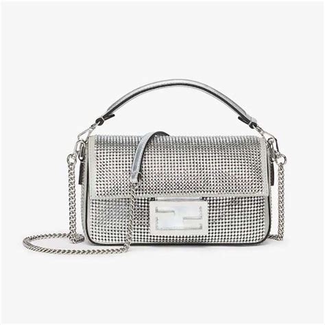 fendi crossbody bag latest writing in silver|genuine fendi baguette.